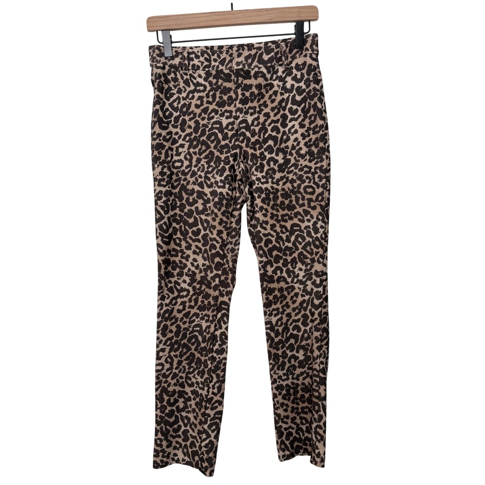 Free People Leopard Print Slim Mob Wife Aesthetic Trousers Indie Animal Print 4 - Picture 2 of 8